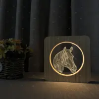लकड़ी एक्रिलिक दीपक घोड़ा डिजाइन प्रतीकात्मक उपहार जन्मदिन के लिए छोटा सा उपहार आइटम