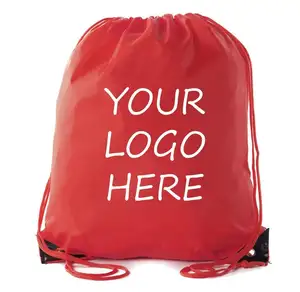 Bag With Drawstring Promotional Sport Bag Cheap Custom Logo Printed 210D Polyester Drawstring Bags With Your Logo