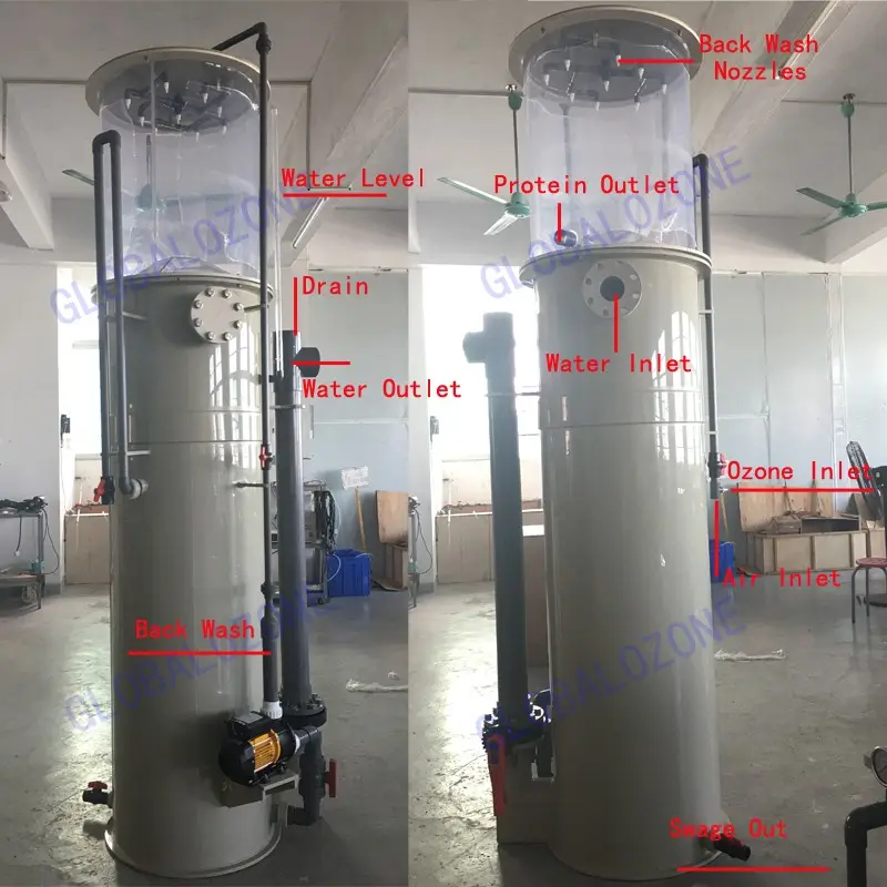 Large capacity 80t/hr protein skimmer foam fractionator for seawater,marine fish tank