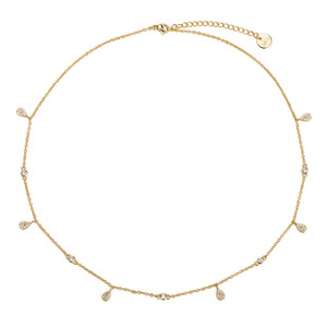 Huilin personalizado oro puro Simple Occidente oro puro Luna estrella geometría collar - Product Image 6