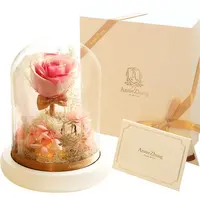 2019 New Design ValentineのDay Gift花Preserved RoseでGlass Dome