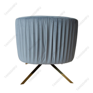 Canapé monoplace plissage motif gris <span class=keywords><strong>velours</strong></span> <span class=keywords><strong>chaise</strong></span> d'accent - Product Image 3