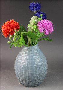 <span class=keywords><strong>Azul</strong></span> <span class=keywords><strong>y</strong></span> <span class=keywords><strong>blanco</strong></span> 6 color esmaltado florero de mesa, centros de mesa jarrones, mini jarrón de cerámica decorativa - Product Image 2