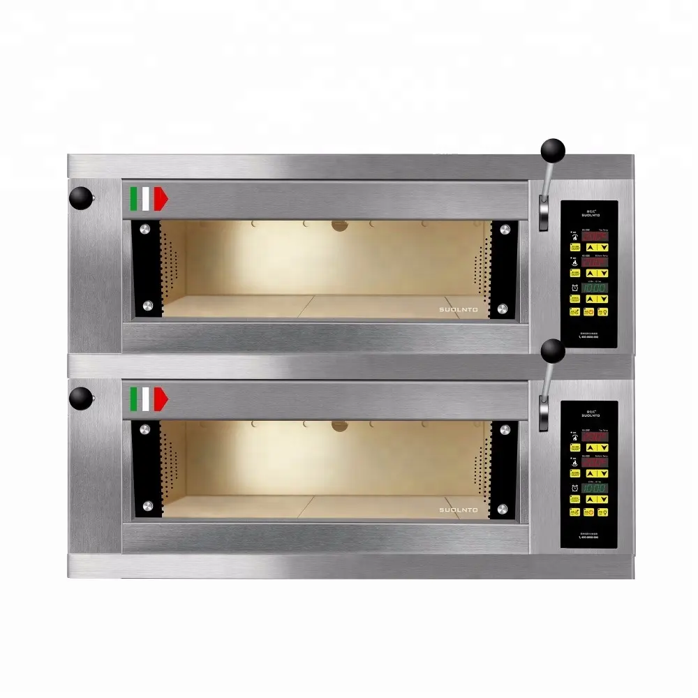 Ampiamente usato hotel attrezzature da forno unico 2 deck 4 vassoi da forno pizza forno per il pane