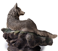 Statue loup Sculpture accepter personnalisation polyrésine Figurine résine religieux fée décoration de la maison