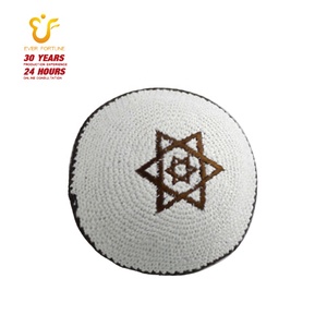 Großhandel jüdische Kippah hand gestrickte Yarmulka Yamaka Kippot Judaica <span class=keywords><strong>Kipa</strong></span> Häkel Kippa versand bereit