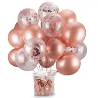 12 इंच गुलाब सोने गुब्बारे गोद भराई शादी की जन्मदिन की स्पष्ट गुब्बारे सेट सजावट विशालकाय Globos डे लेटेक्स कंफ़ेद्दी गुब्बारा