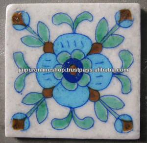 Azulejos de cerámica azules hechos a mano - Product Image 4