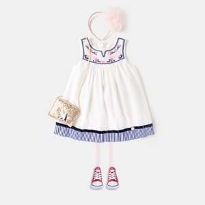 Shopping Abbigliamento Todder Ragazza Senza Maniche <span class=keywords><strong>Bianco</strong></span> Vestiti Del Bambino - Product Image 3