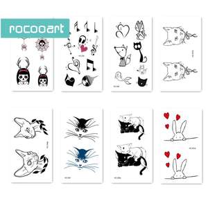 SC Mélangés 16 Feuilles Classique Conceptions De <span class=keywords><strong>Tatouage</strong></span> Noir <span class=keywords><strong>Tatouage</strong></span> Corps Tatouages Temporaires et Chat Conception Amateurs <span class=keywords><strong>texte</strong></span> <span class=keywords><strong>Tatouage</strong></span>. - Product Image 6