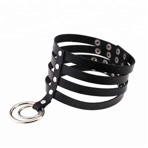 महिलाओं आदमी गोथिक सेक्सी चमड़े अवस्र्द्ध O'ring Submissive कॉलर - Product Image 6