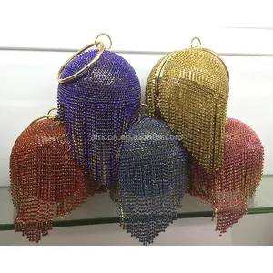 BAG21 Queency 2017 Design Fully Crystal Beaded Antique Style Nigerian Wedding Party Evening Clutch Bag for Women