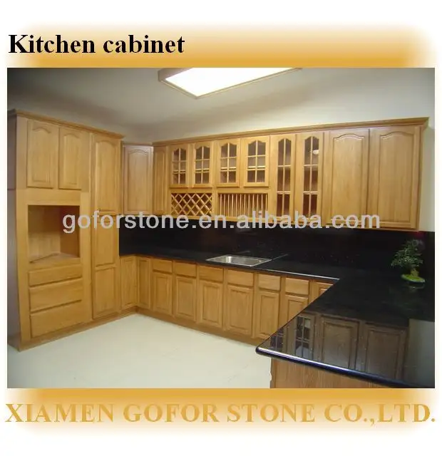 Black granite with mega kitchen cabinet