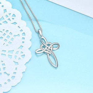Collana con Ciondolo a Forma di Infinito, Gioiello dell'Amore Eterno, Nodo Celtico a Croce, Charm in Argento 925, Gioielleria in Argento 69 - Product Image 4