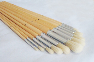 Pinceaux à huile pour artiste à manche en bois et poils de sanglier, <span class=keywords><strong>pinceau</strong></span> à <span class=keywords><strong>peinture</strong></span> en silicone - Product Image 3