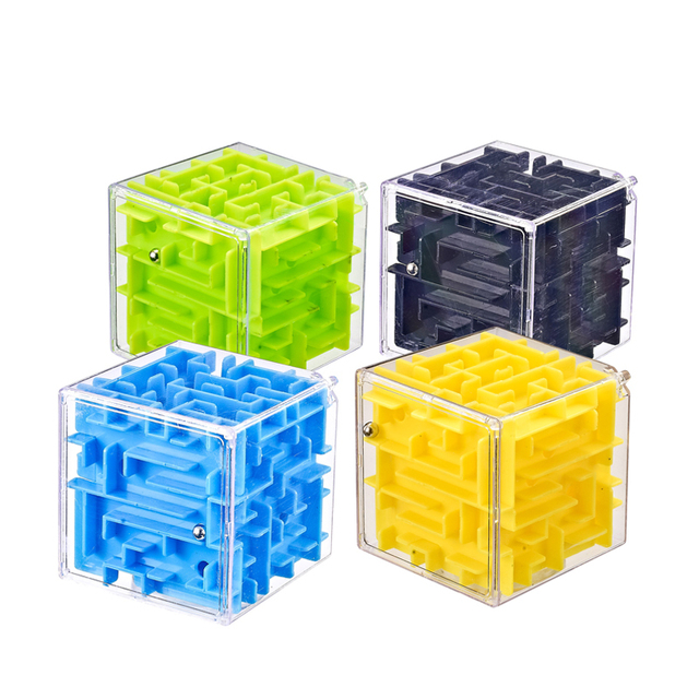 Custom Cube Puzzle Rolling Marble Ball Children Play 3d Plastic Bead Maze Game