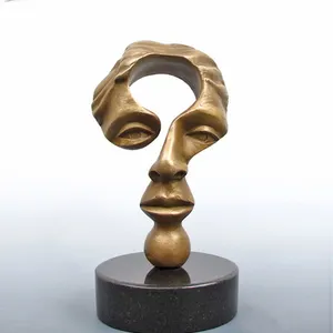 Great Abstract Decoration Man Head Bronze Sculpture