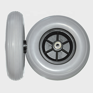 Roue en mousse PU solide de <span class=keywords><strong>8</strong></span> pouces avec roulement à billes nouvel accessoire de roue en plastique pour restaurants hôtels accessoire de fauteuil roulant