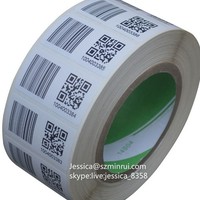Impresora de Códigos de Barras Personalizada, Impresión de Etiquetas de Seguridad Autodestructibles, Etiqueta de Código de Barras de Vinilo Destructible Blanca Lisa
