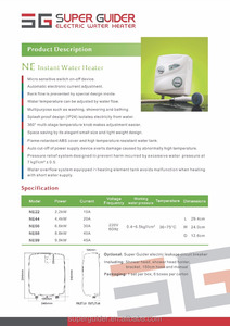 Calentador de Agua Eléctrico Instantáneo de 220V, Pequeño, sin Tanque, con Elemento Calefactor de Cobre, Montado en la Pared, para Uso Doméstico y en Hoteles, Operación en Inglés - Product Image 6