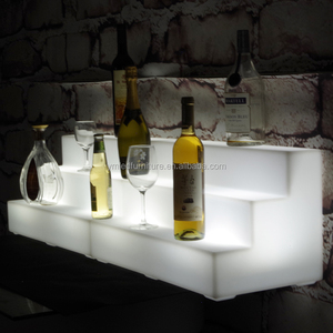 바 가구용 현대 3 단계 계층 LED 발광 조명 플라스틱 병 디스플레이 선반 - Product Image 2