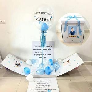 Boîte <span class=keywords><strong>cadeau</strong></span> <span class=keywords><strong>surprise</strong></span> en forme de ballon <span class=keywords><strong>photo</strong></span> avec cadre <span class=keywords><strong>photo</strong></span>, finition brillante/mate, pour fête de fiançailles romantique - Product Image 5