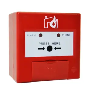 Manual call point for addressable fire alarm system can be reset by key