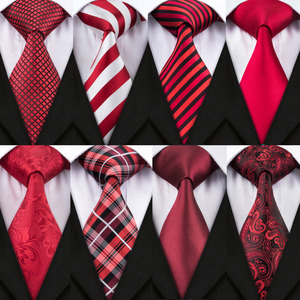 LELE M-103 Rouge Floral Bande Cravate Qualité Hommes Cravates En Soie Sur Mesure Logo Cravate avec Boîte-Cadeau - Product Image 2