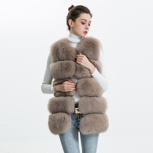 Wholesale Real Fox Fur Vest Coat <strong>Women</strong> Winter Genuine Fur Jacket Warm Fox Full Pelt <strong>Women</strong> Vest Gilet <strong>Waistcoat</strong> - Product Image 3