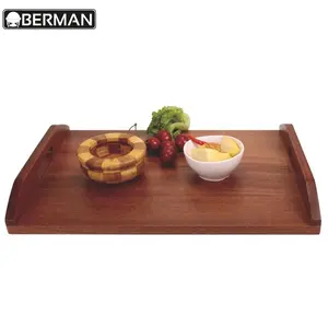 Berman restaurante huadison de madera bandeja de desayuno al por mayor personalizado laminado sirviendo comida bandeja de madera