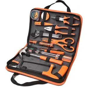 ASAKI Tools AK-9822 22pcs Repairing Electrician Tool Bag with Handle Plier Screwdriver Hammer Wrench Knife Hex Key Set - Product Image 1