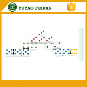 <span class=keywords><strong>D6</strong></span>คู่หก6โดมิโนเกมตั้งอยู่ในกล่องดีบุกที่มีจุดที่มีสีสัน - Product Image 4