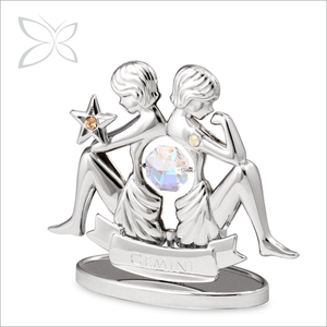 คริสตอคราฟท์ รูปปั้นสัญลักษณ์จักรราศีชุบโครเมียม คริสตัลเจียระไนแบบบริลเลียนต์ แกะสลักด้วยเลเซอร์ สไตล์ศิลปะพื้นบ้าน ต้นกำเนิดยุโรป พร้อมกล่องของขวัญ - Product Image 3