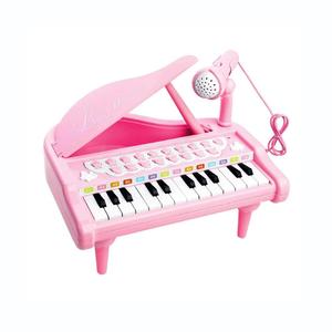 Piano Keyboard Speelgoed Met 24 Toetsen, Roze Elektronisch Muziekinstrument Met Microfoon - Product Image 1