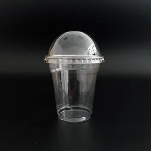 8 унций, прозрачные пластиковые чашки для воды с логотипом на заказ, с крышкой