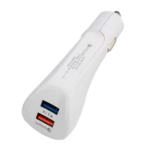 מטען לרכב למכירה חמה טעינה מהירה qc3.0 מטען USB כפול לרכב למחשב נייד וטלפון נייד עם חבילה קמעונאית