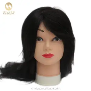 Xuchang Harmony Haar 8 "-26" 100% Human Natural Hair Geen Wimper Zwarte Opleiding Mannequin Hoofd Voor Salon school
