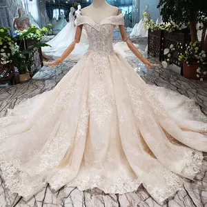 HTL271 princess off the shoulder lace wedding dress ball gown vintage muslim bridal dresses