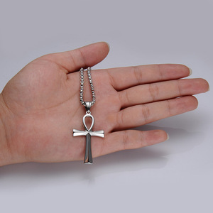 Wholesale Women Men Jewelry Silver Stainless Steel 14k 18k <strong>Gold</strong> Cross <strong>Ankh</strong> Pendant <strong>Necklace</strong> - Product Image 6