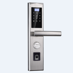 عالية الأمن <span class=keywords><strong>LCD</strong></span> باب مزود بسلك حاجز جرس مقبض الذكية نظام قفل الباب ببصمة الإصبع قفل - Product Image 1