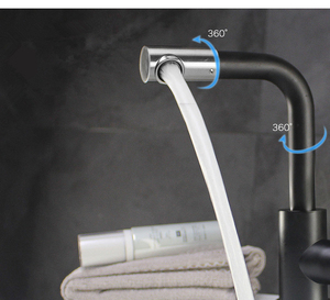 Rv-grifo pequeño para <span class=keywords><strong>lavabo</strong></span> de baño, de acero inoxidable, negro mate - Product Image 2