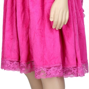 Último otoño bebé Color sólido vestidos de manga larga de <span class=keywords><strong>terciopelo</strong></span> a juego ropa de encaje vestido de partido del bebé - Product Image 6