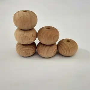 natural beech wooden abacus beads baby DIY jewelry finding spacer beads Low MOQ