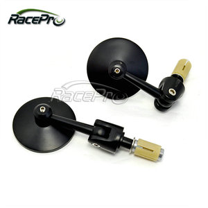 Espejos retrovisores universales para motocicleta, redondos y negros, personalizados, para <span class=keywords><strong>Triumph</strong></span>, Yamaha, Honda, Suzuki - Product Image 2