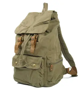 F 2105 Оптом Прочный холщовый рюкзак для отдыха винтажный рюкзак