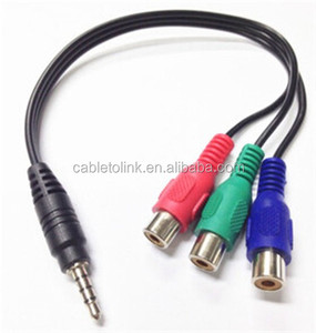 Câble adaptateur stéréo 3,5 mm mâle vers 3 <span class=keywords><strong>RCA</strong></span> femelle RGB CBF pour Samsung, fabriqué par Cabletolink Factory en 2021 - Product Image 3