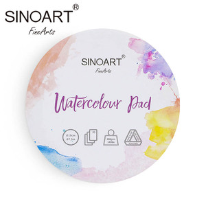 SINOART personnalisé rond de haute qualité 300gsm 20 feuilles sans acide artiste <span class=keywords><strong>aquarelle</strong></span> <span class=keywords><strong>papier</strong></span> bloc <span class=keywords><strong>aquarelle</strong></span> carnet de croquis - Product Image 2