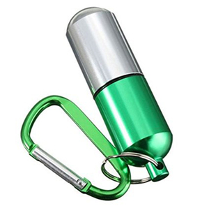 Small colorful custom design pill holder keychain air tight container metal aluminium pill box keychain