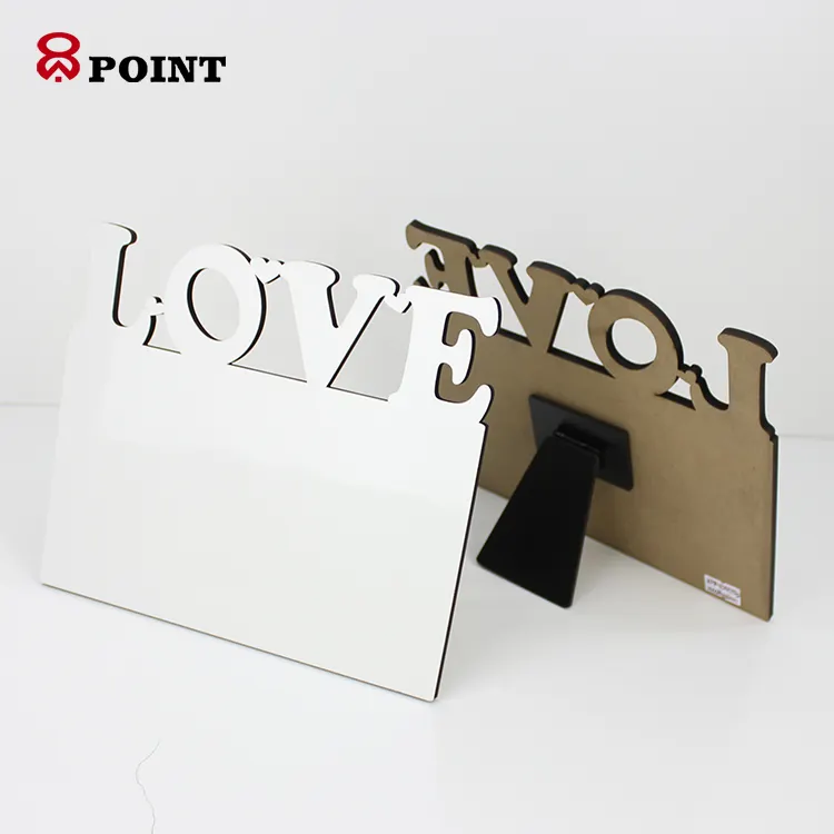 Plaques de bureau personnalisées à sublimation, 100 pièces, en bois, cadre en lettres personnalisées pour amour