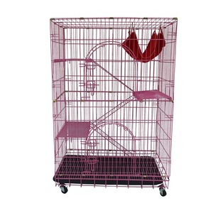Üretici pet tedarikçisi sandık katlanabilir pembe tel örgü pet mağaza kedi kafesleri - Product Image 1